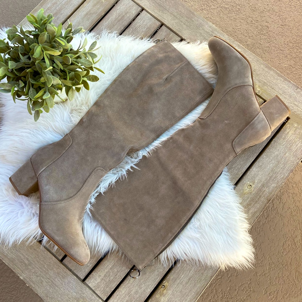 Steve Madden Haydun Taupe Suede Boots Size 9